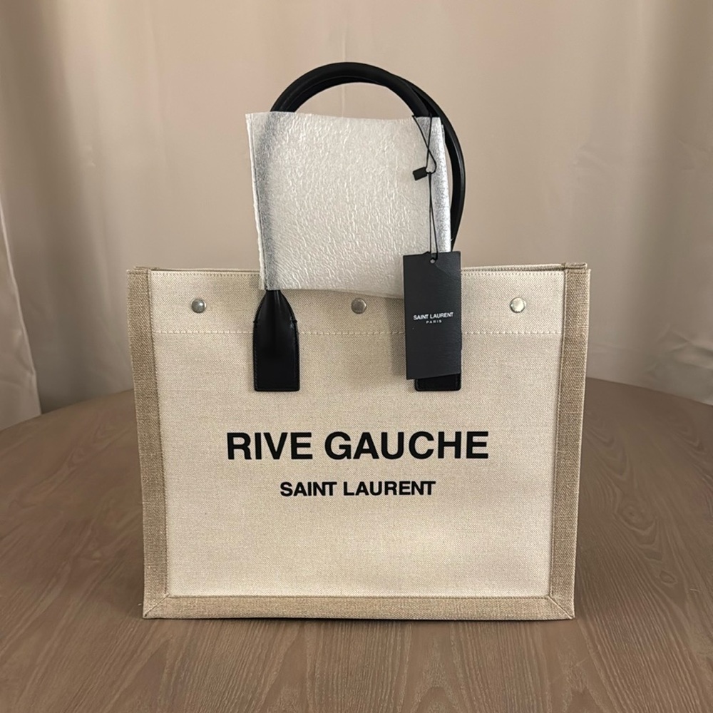 Saint Laurent Rive Gauche Cream Tote Bag